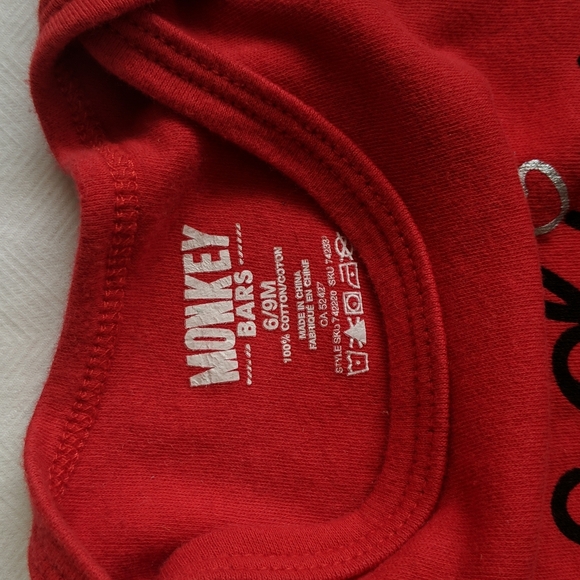 monkey bars 'ladies man' valentine's day bodysuit diaper shirt 6-9 months baby - Picture 3 of 5